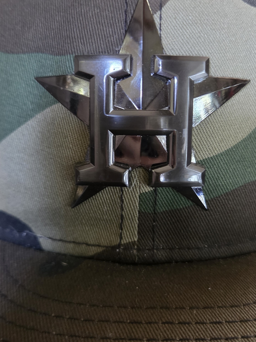 59Fifty Huston Astros METAL H& ⭐️ Emblem Camo Hat 7.3/4" NWOT - Picture 8 of 8